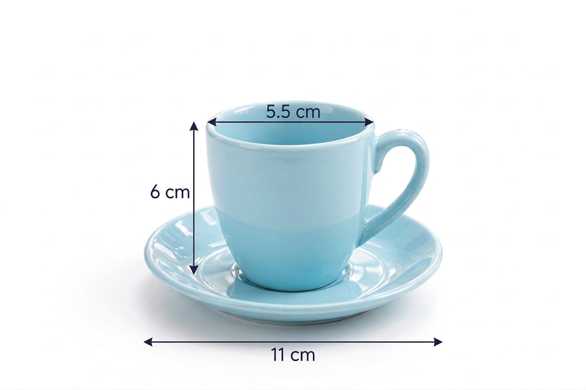 Coffee Cups & Saucers Shiny Multicolor