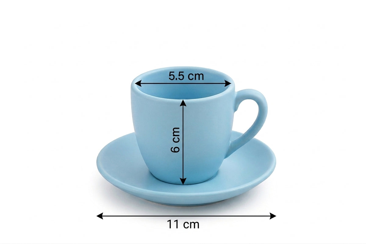 Coffee Cups & Saucers Matte Multicolor