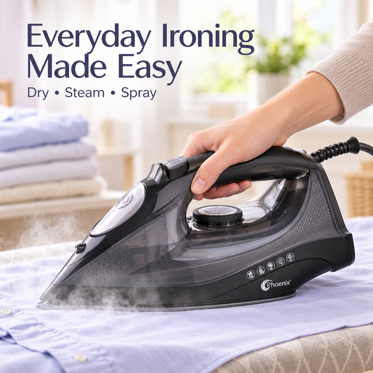 Phoenix 2200W Ceramic Steam Iron with Water-Filling Cup – 450ml | ZB-12CC