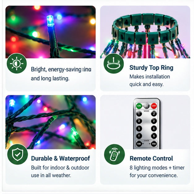Christmas Tree Lights Colorful Led