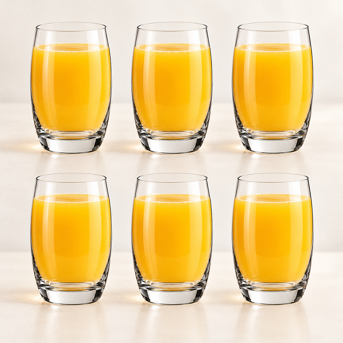 Elegant Clear Glass Tumblers 390 ml – Set of 6 or 12