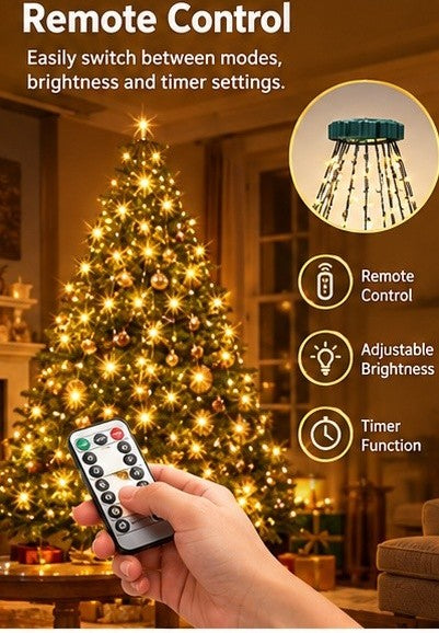 Warm Christmas Tree String Lights – 200 LED Tree Net Lights with Remote Control