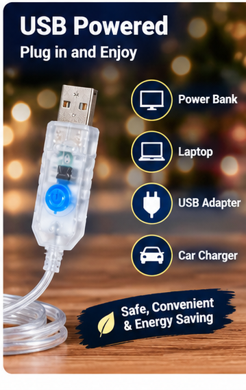 Christmas Tree LED White Lights with Remote Control – Small 2M & Medium 3M