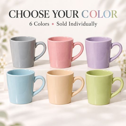 1 Pc Pastel Ceramic Coffee Mug – 6 Colors | Sold Individually (1 Mug)
