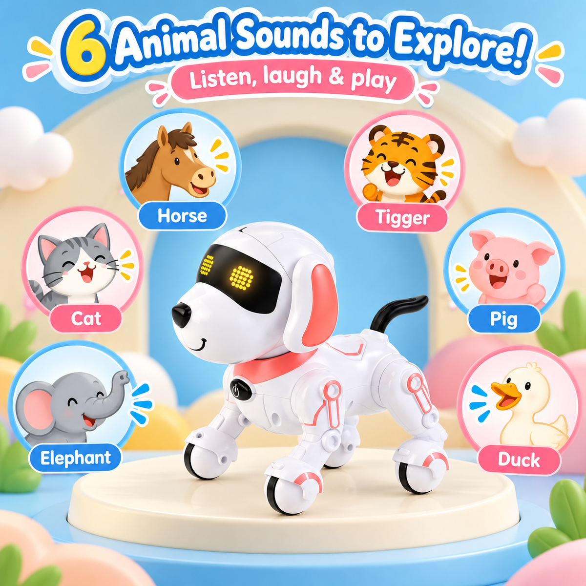 Interactive Remote Control Robot Dog – Rechargeable Puppy Toy in Pink or Blue