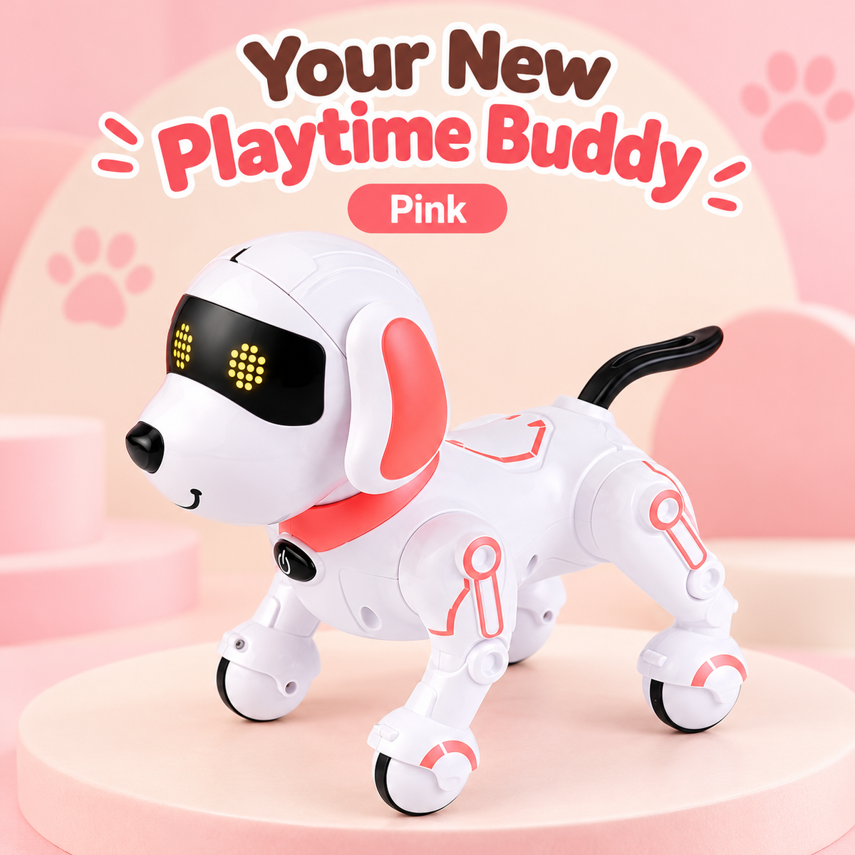 Interactive Remote Control Robot Dog – Rechargeable Puppy Toy in Pink or Blue