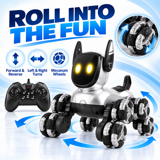 Remote Control Stunt Robot Dog with LED Eyes & Music
