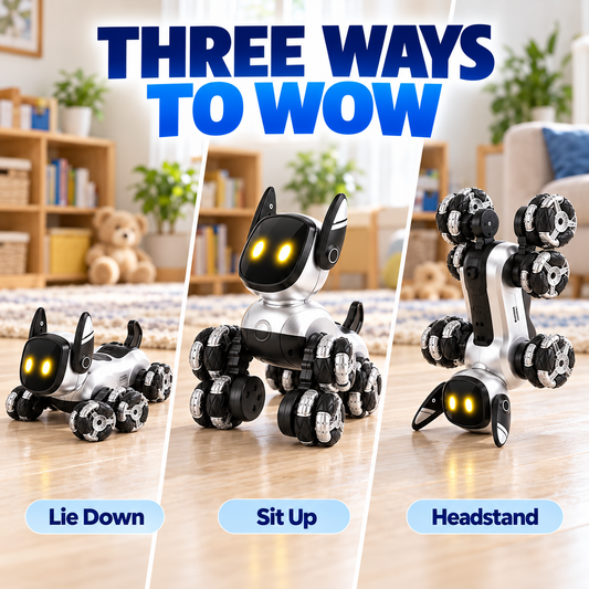 Remote Control Stunt Robot Dog with LED Eyes & Music