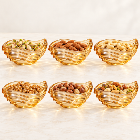 Amber Wave Glass Serving Bowls – Set of 6 or 12