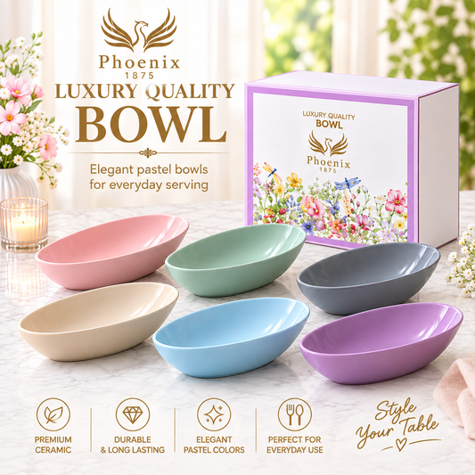 Oval Bowl Shiny Pastel Multicolor