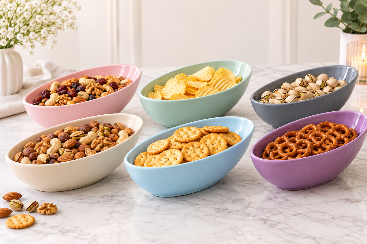 Oval Bowl Shiny Pastel Multicolor