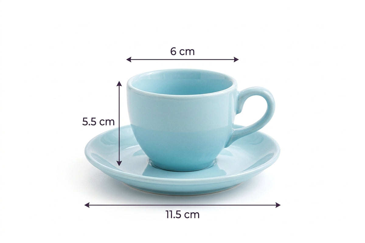 Coffee Cups & Saucers Shiny Multicolor