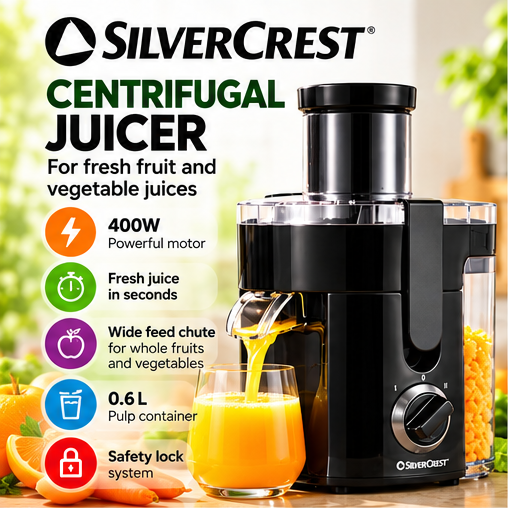 SilverCrest 400W Centrifugal Juicer