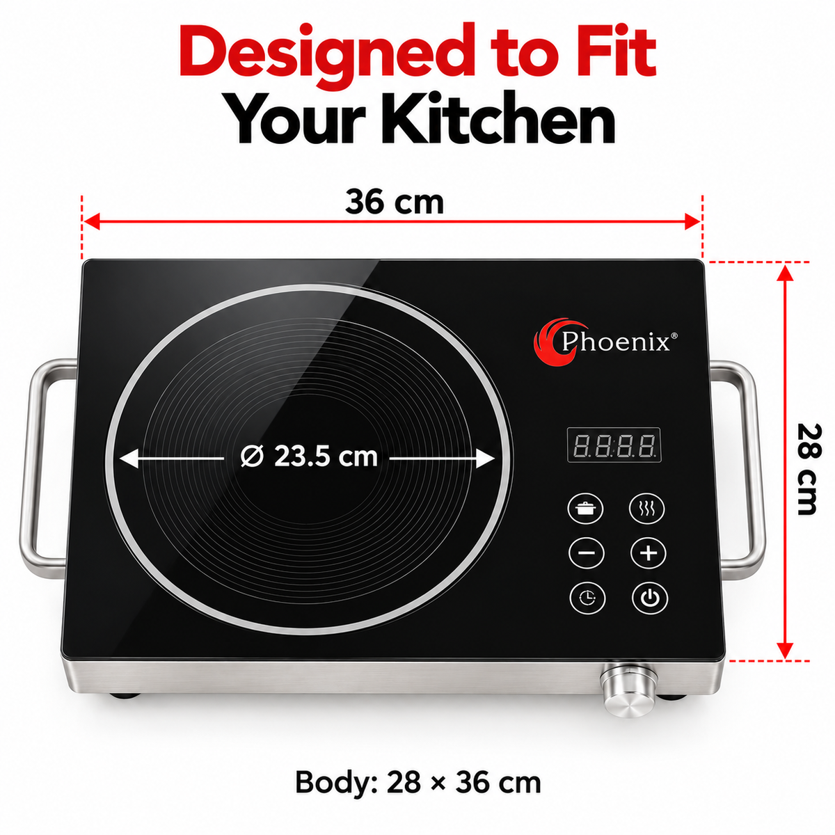 Phoenix 2200W Infrared Cooker with Touch Controls & Timer – ZB012