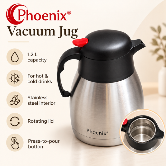 1.2L Thermos Vacuum Jug with Stainless Steel Interior – Hot & Cold