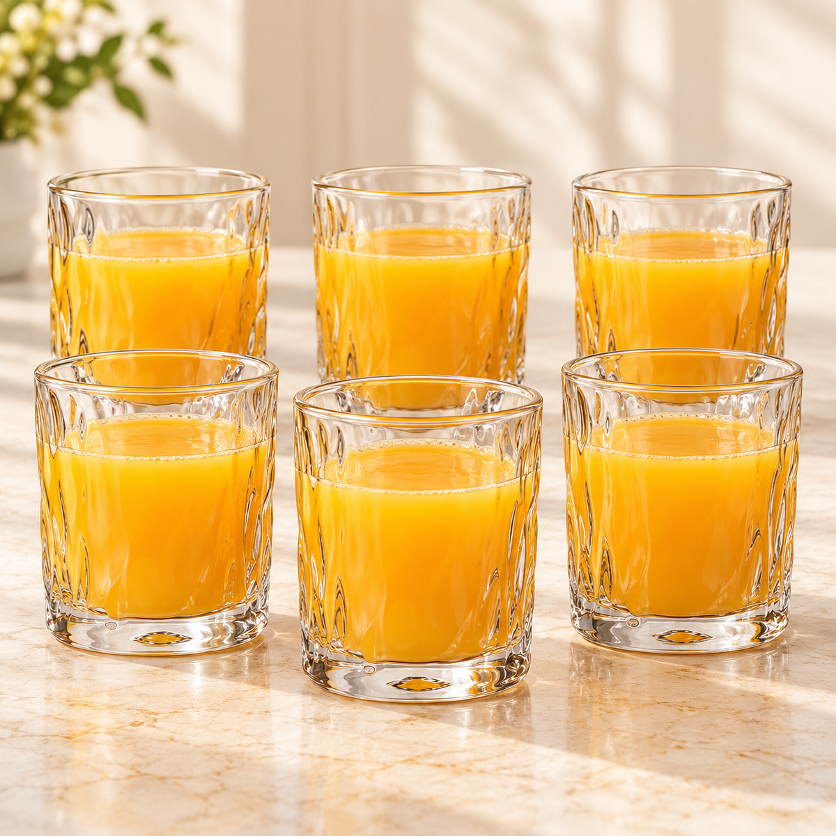 Wavy Glass Tumblers – 290 ml | Set of 6 or 12