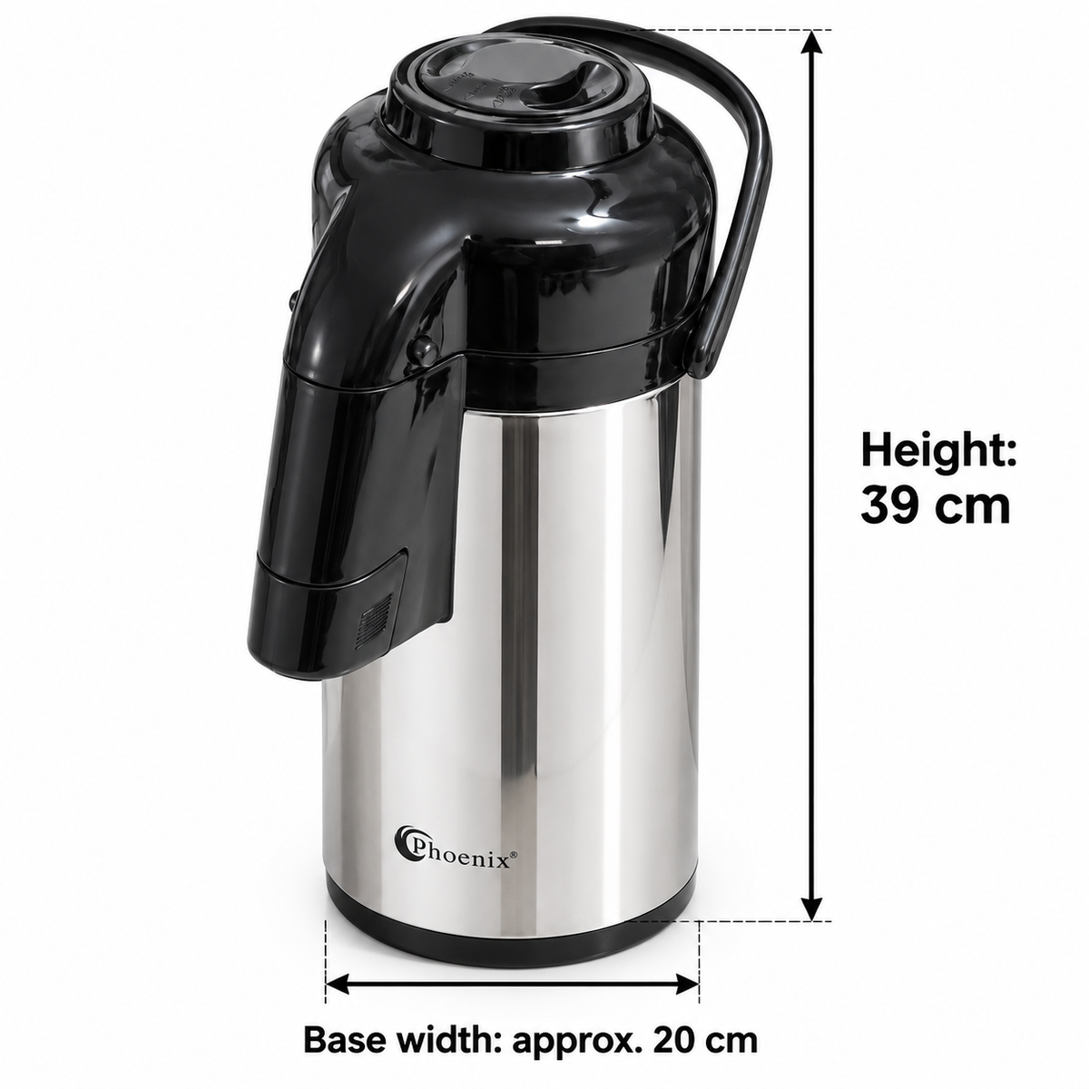 3L Hot & Cold Airpot Thermos with Rotating Base & Glass Inner Flask