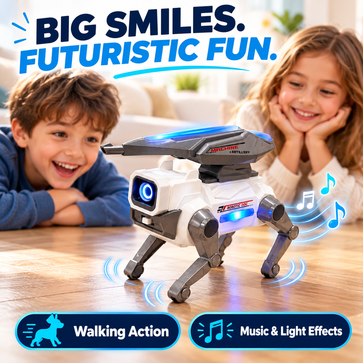 Electric Walking Robot Dog Toy with Music & LED Lights