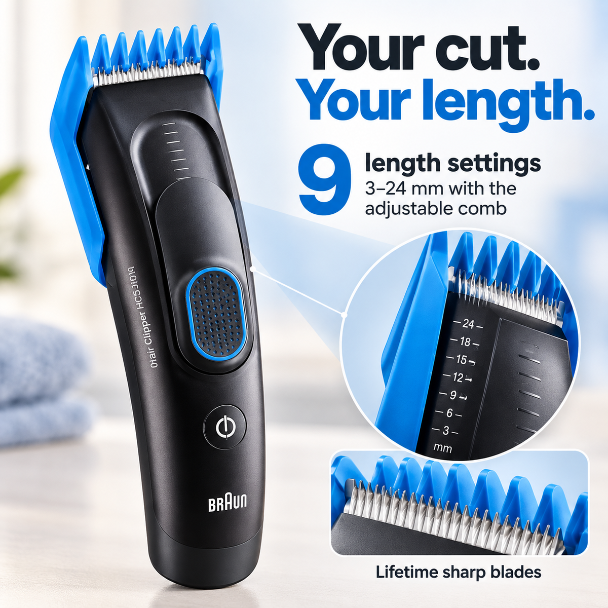 Braun HC5010 Hair Clipper – 9 Length Settings