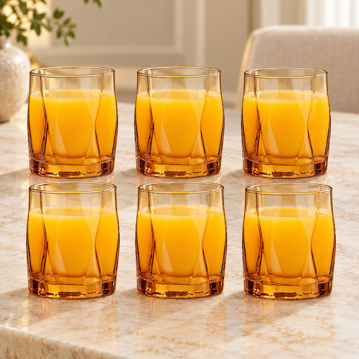 Amber Glass Tumblers – 300 ml | Set of 6 or 12