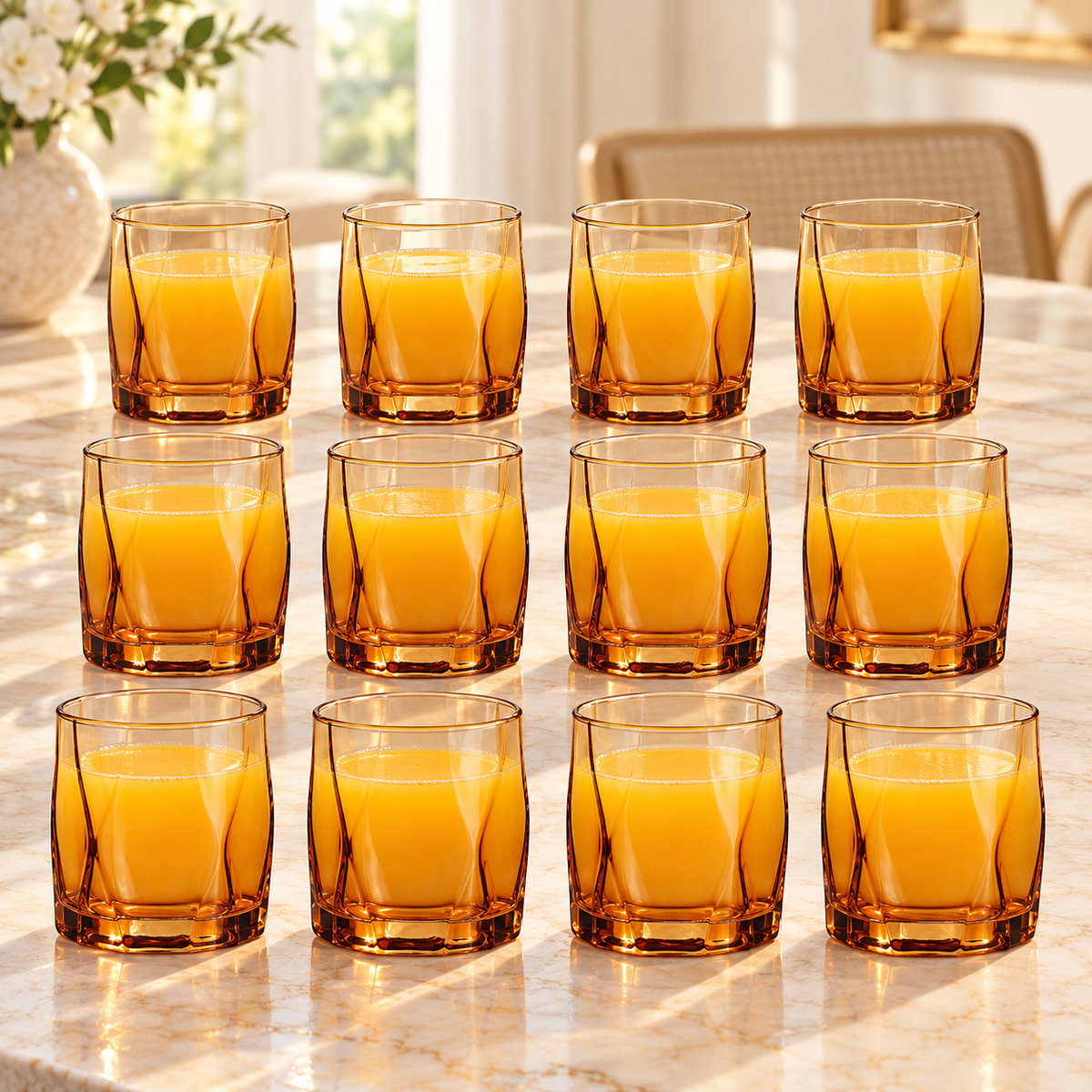 Amber Glass Tumblers – 300 ml | Set of 6 or 12