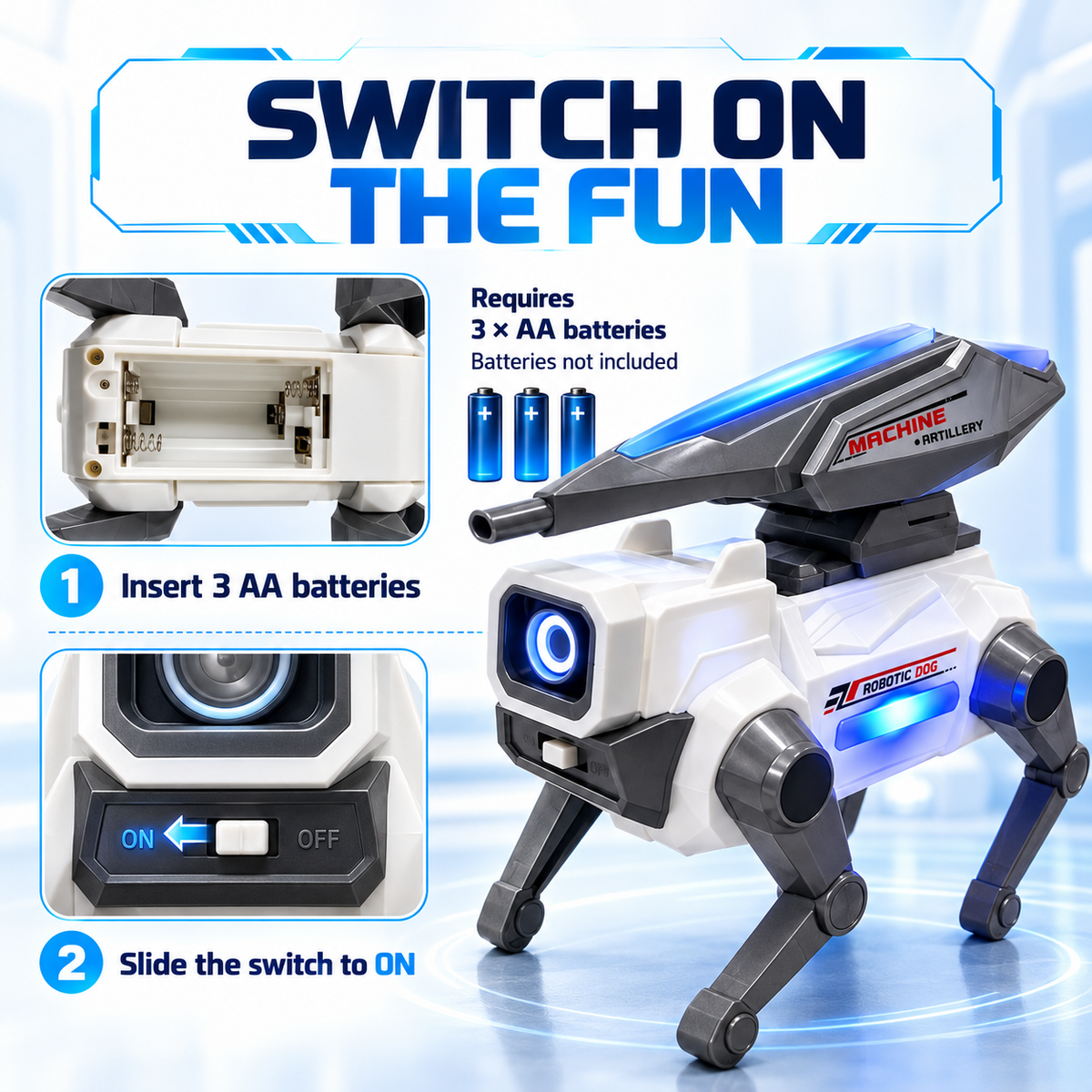 Electric Walking Robot Dog Toy with Music & LED Lights