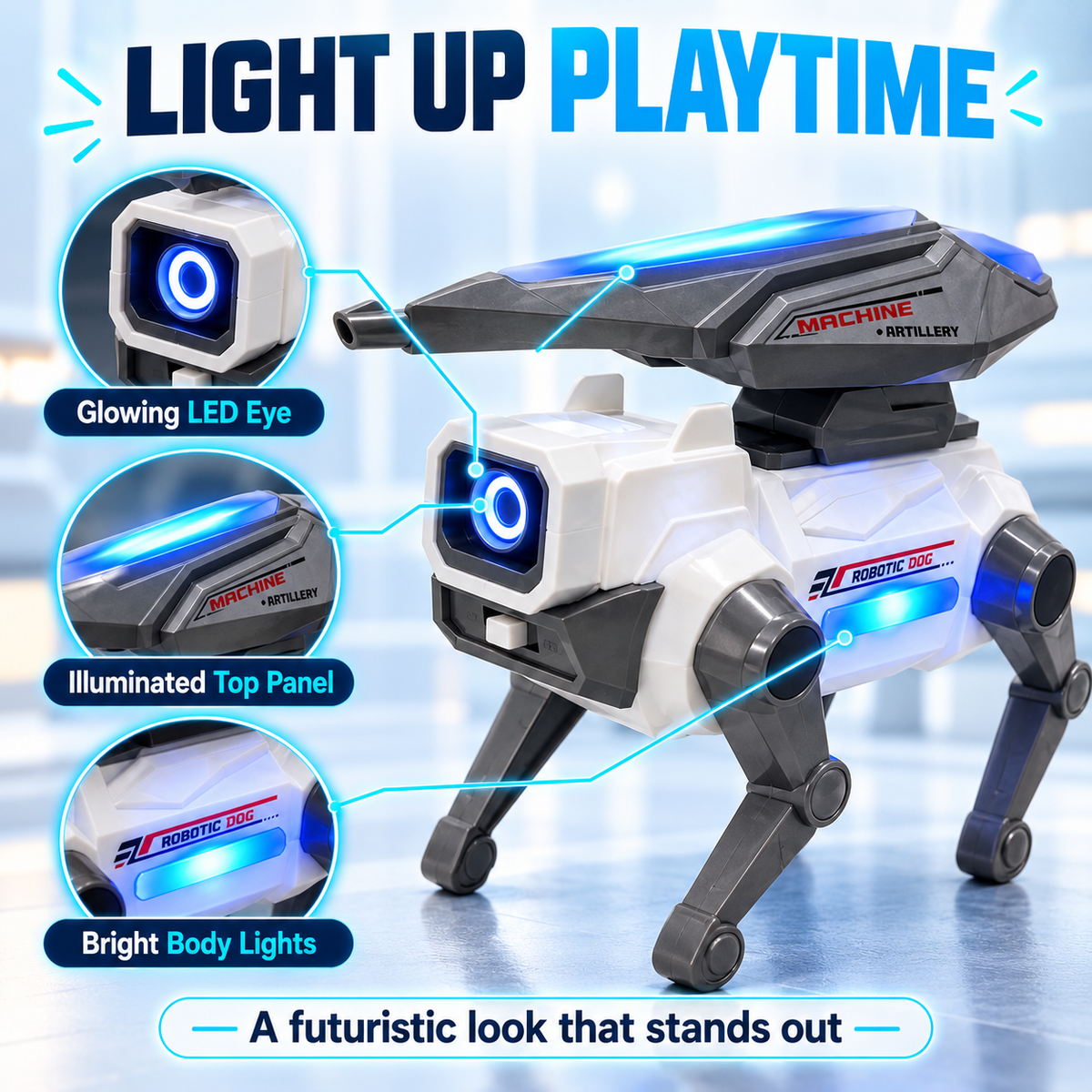 Electric Walking Robot Dog Toy with Music & LED Lights