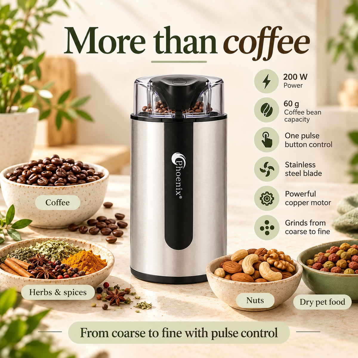 Electric Coffee & Spice Grinder 200W
