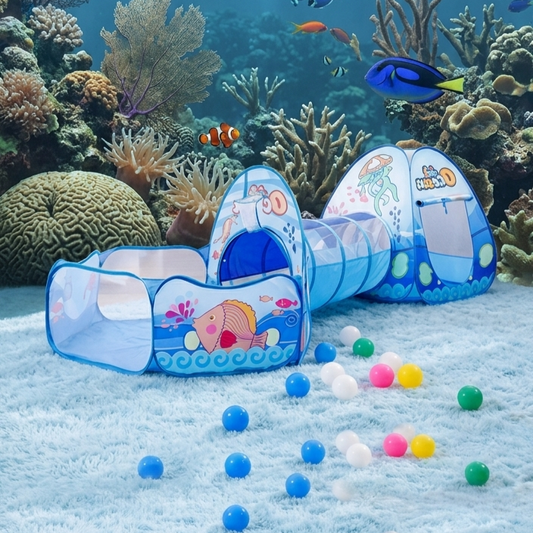 3-in-1 Ocean Castle Baby Play Park, Playpen & Children’s Play Tent