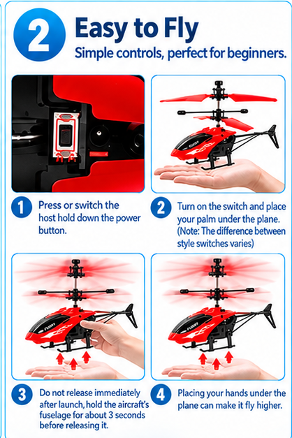 Mini RC Helicopter with Remote Control, USB Charging & Automatic Landing