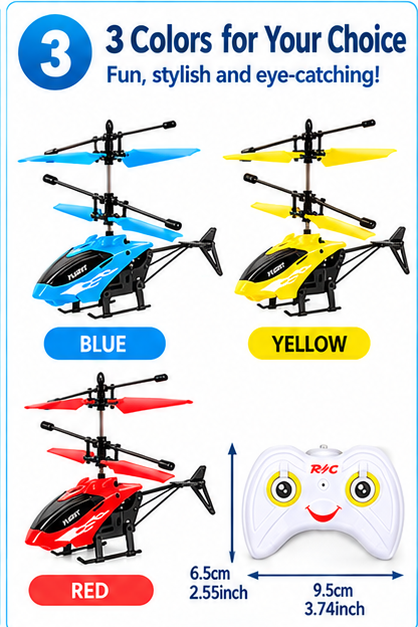 Mini RC Helicopter with Remote Control, USB Charging & Automatic Landing