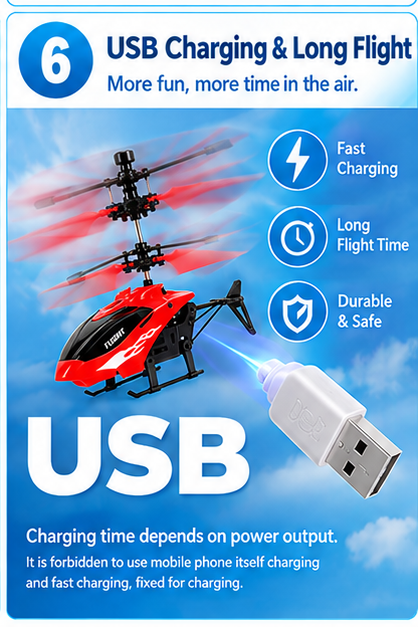 Mini RC Helicopter with Remote Control, USB Charging & Automatic Landing