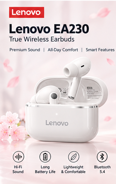 Lenovo True Wireless Earbuds – Bluetooth 5.4