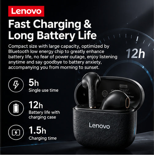 Lenovo True Wireless Bluetooth Earbuds – Bluetooth 5.4